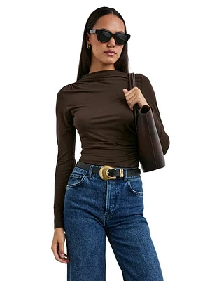 Rails Joelle Espresso Ruched Top