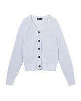 Repeat Chunky Rib Knit Cotton V-Neck Cardigan