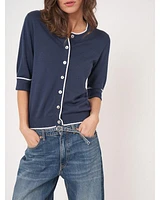 Repeat Half Sleeve Tipped Cardigan