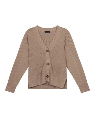 Repeat Mixed Texture Cotton Knit Cardigan