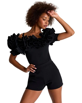 Shan Off Shoulder Top With Pedal Ruffle