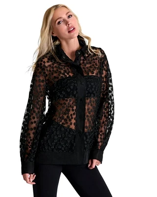 Shan Embroidered Tulle Shirt