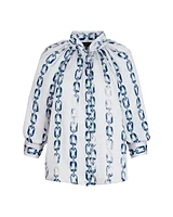 Smythe Gathered Chain Link Print Blouse