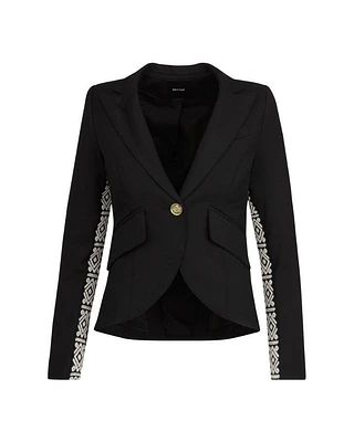 Smythe One Button Graphic Tuxedo Stripe Blazer