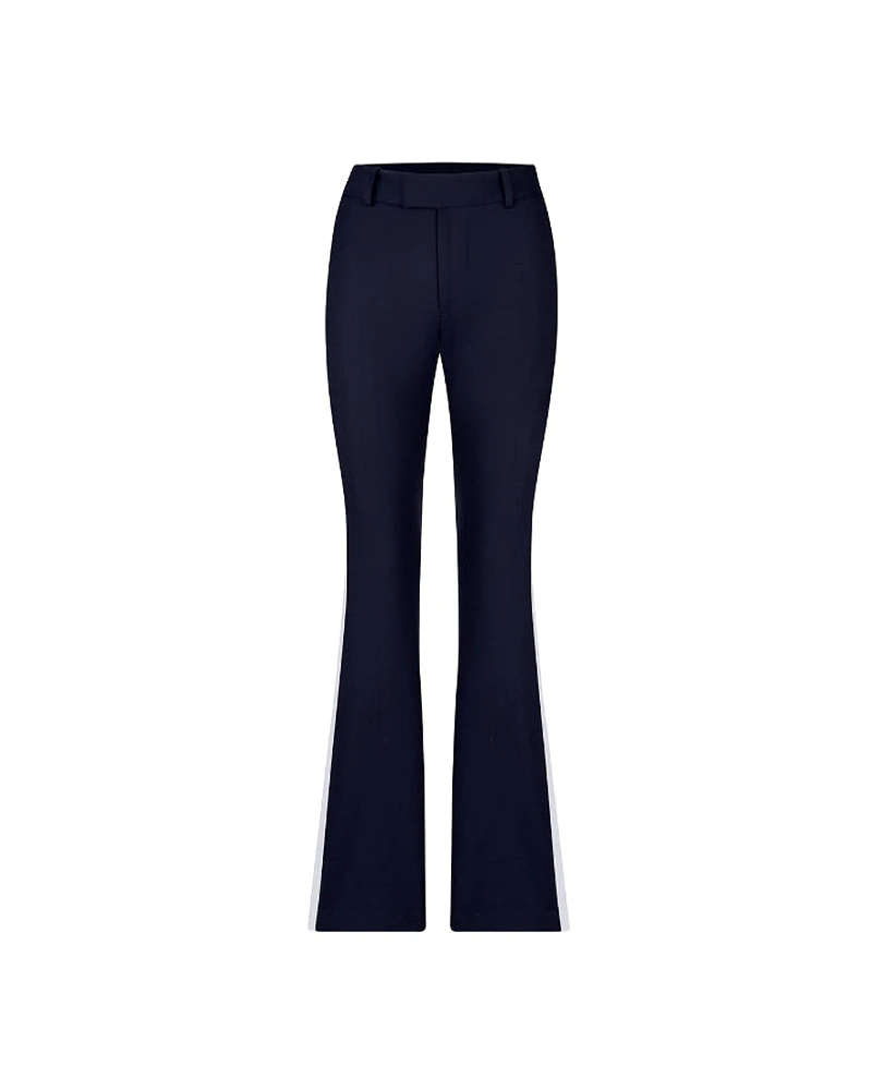 Smythe Tux White Stripe Bootcut Navy Pant