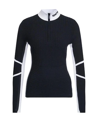 Sportalm Rib Knit Stand Collar Sweater With Contrast Details