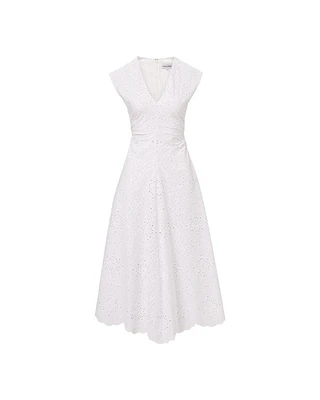 Veronica Beard Aven Eyelet Midi Dress