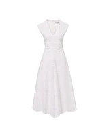 Veronica Beard Aven Eyelet Midi Dress