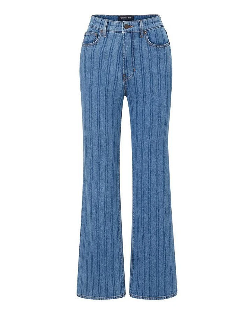 Veronica Beard Crosbie Wide Leg Striped Jeans