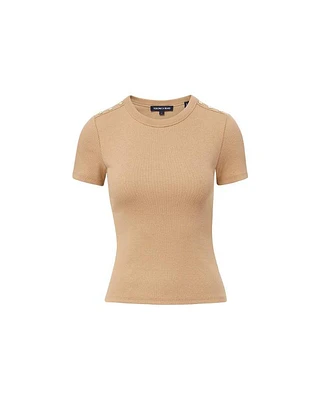Veronica Beard Draya Tee Khaki