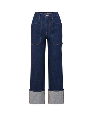Veronica Beard Dylan Wide Cuffed Jeans