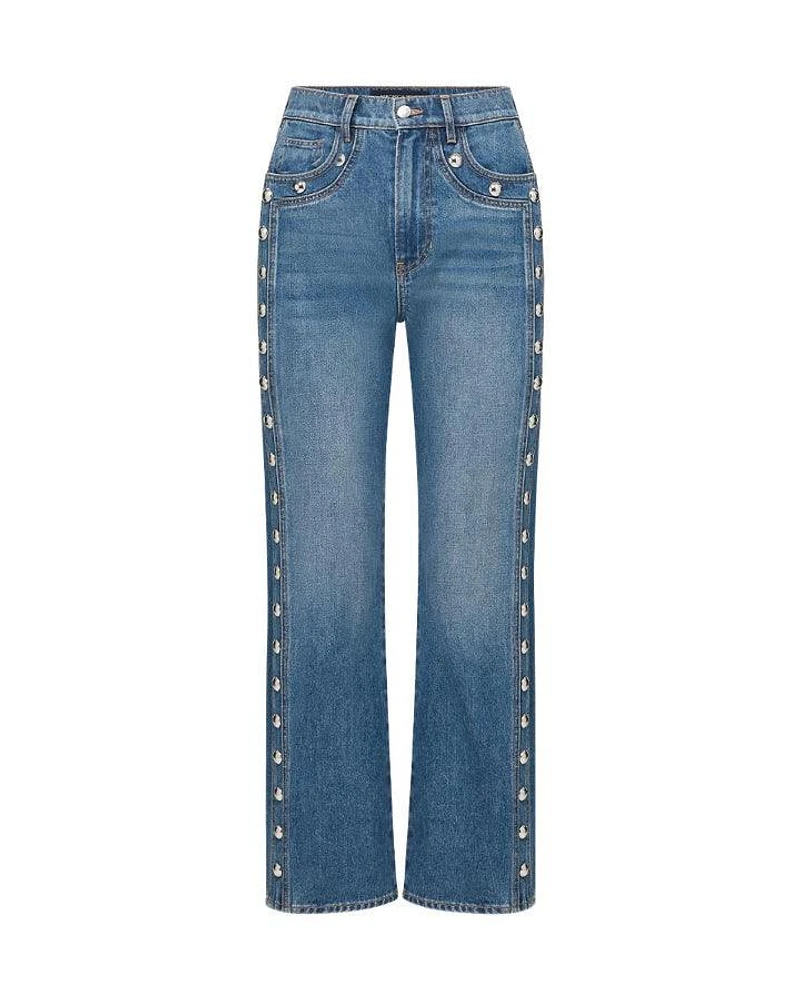 Veronica Beard Dylan Ankle Straight Leg Studded Jeans