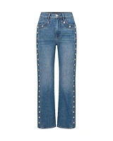Veronica Beard Dylan Ankle Straight Leg Studded Jeans