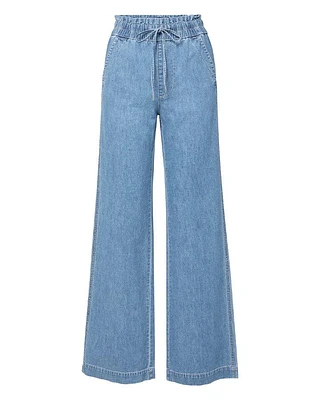 Veronica Beard Dunford Wide Leg Drawstring Jean
