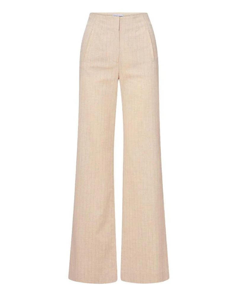 Veronica Beard Jude Gold Pinstripe Pant