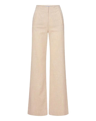 Veronica Beard Jude Gold Pinstripe Pant