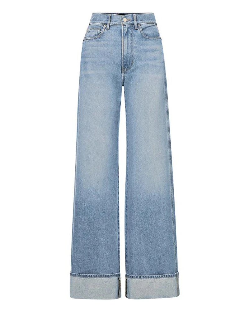 Veronica Beard Taylor Cuffed Wide Leg Jeans