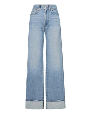 Veronica Beard Taylor Cuffed Wide Leg Jeans
