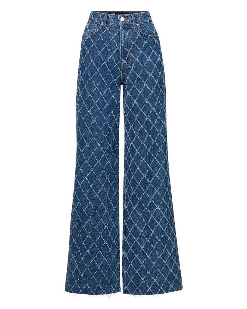 Veronica Beard Taylor Wide Leg Diamond Jeans