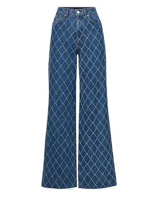 Veronica Beard Taylor Wide Leg Diamond Jeans