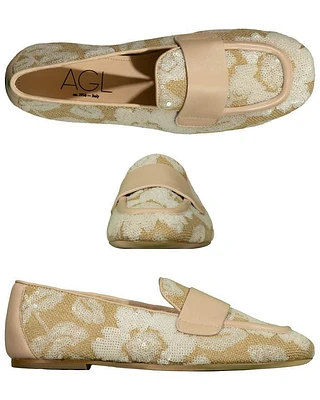 AGL Sheryl Raffia Flat Loafer