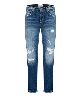 Cambio Kerry Distressed Straight Leg Jeans