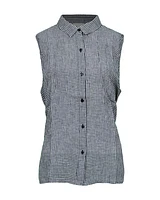 Eileen Fisher Puckered Linen Sleeveless Shirt