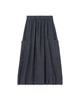 Eileen Fisher Washed Organic Linen Délavé Cargo Skirt