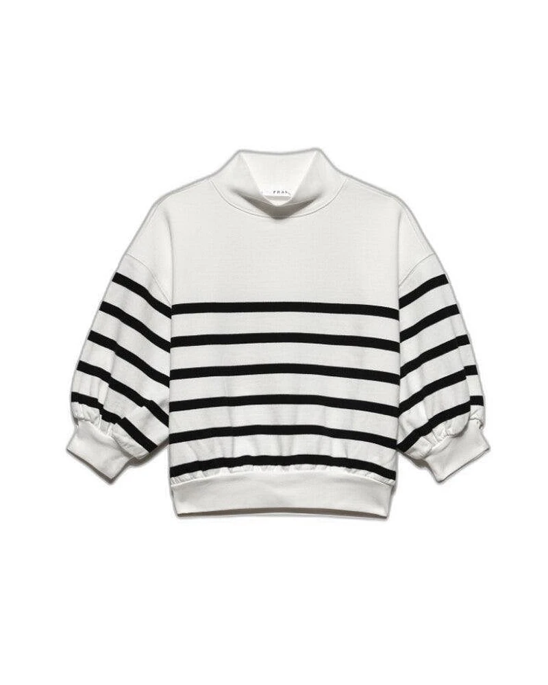 Frame Balloon Sleeve Mock Neck Sweatshirt