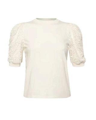 Frame Frankie Lace Sleeve Tee
