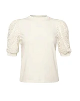 Frame Frankie Lace Sleeve Tee