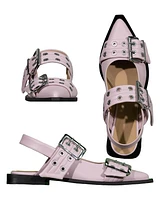 Ganni Feminine Buckle Ballerina Sandal