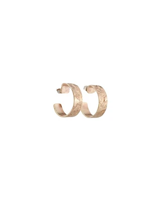 Karyn Chopik Gold Textured Grecian Hoop Earrings