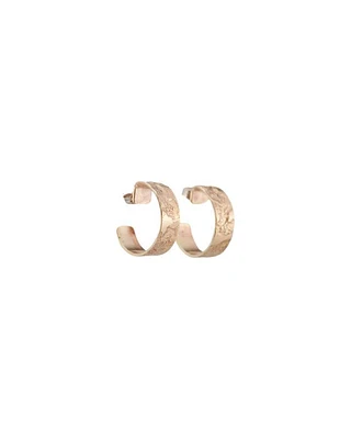 Karyn Chopik Gold Textured Grecian Hoop Earrings