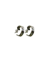 Karyn Chopik Silver Textured Grecian Hoop Earrings