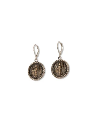 Karyn Chopik Venus Currency Earrings Bronze
