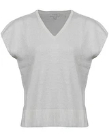 Kinross Cashmere Linen Cap Sleeve