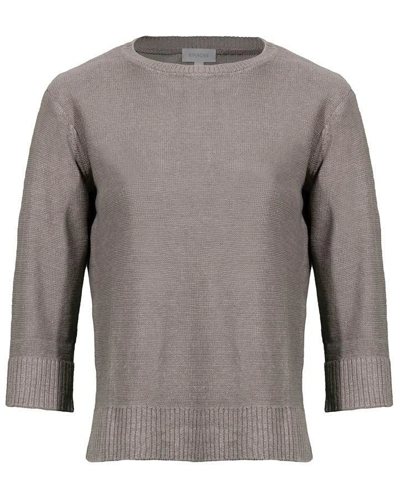 Kinross Cashmere Textured Easy Linen Pullover