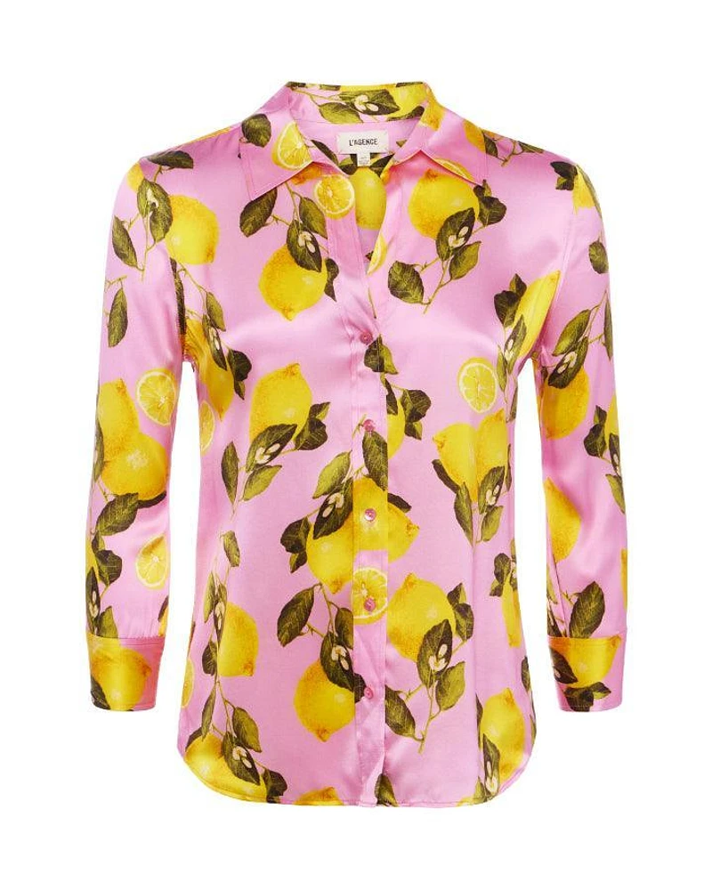 L'Agence Dani 3/4 Sleeve Lemon Print Blouse