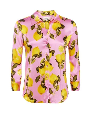 L'Agence Dani 3/4 Sleeve Lemon Print Blouse