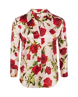 L'Agence Dani 3/4 Sleeve Romantic Rose Blouse