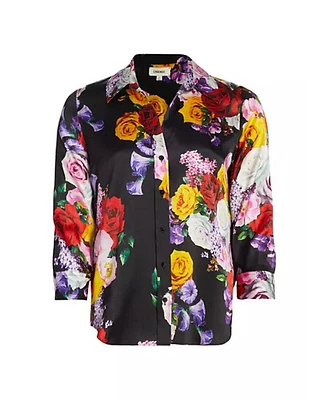 L'Agence Dani 3/4 Sleeve Rose Mix Blouse