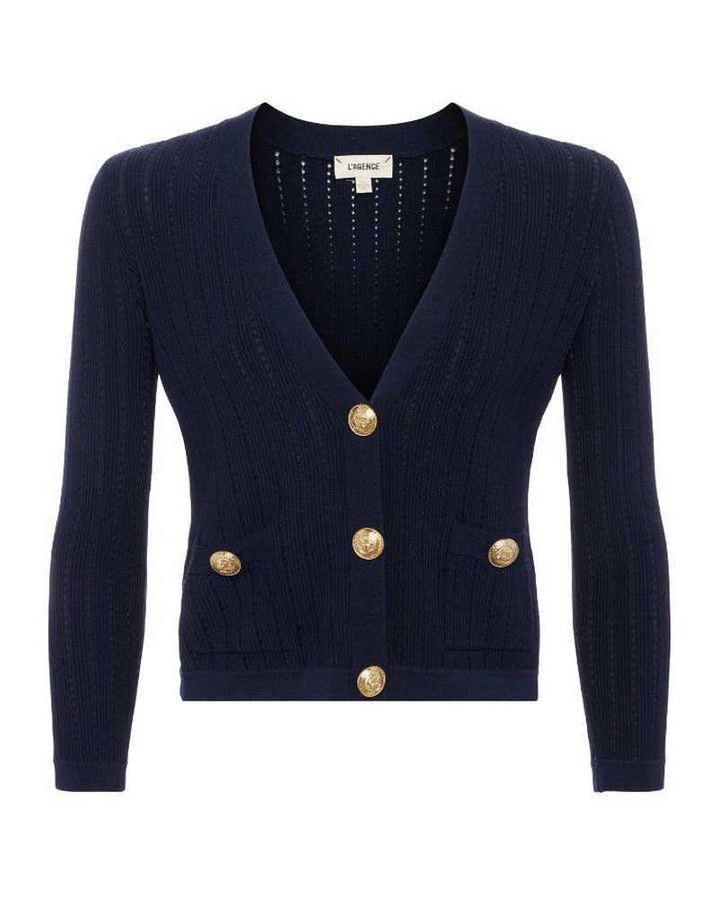 L'Agence Irvin Pointelle Knit Cardigan