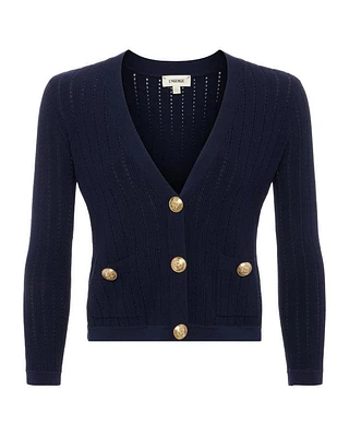 L'Agence Irvin Pointelle Knit Cardigan