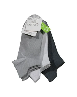 Lemon Heel Tab Low Cut 3 PK Socks