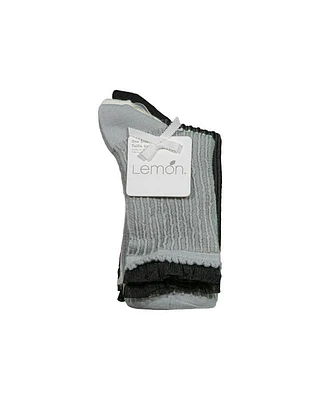 Lemon Night Lace Cropped Crew 3 PK Socks