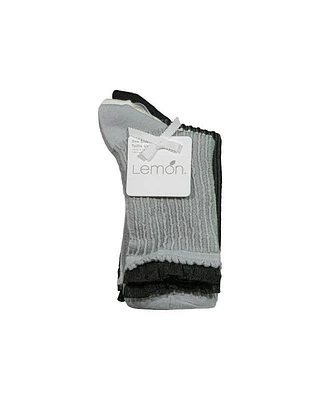 Lemon Night Lace Cropped Crew 3 PK Socks