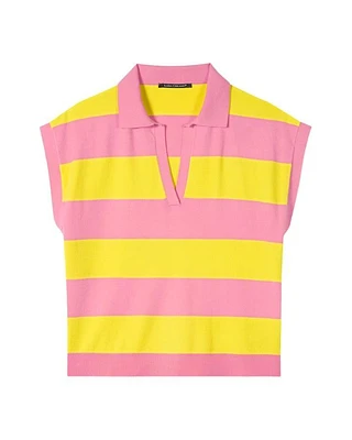 Luisa Cerano Block Stripe Knit Top