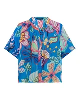 Luisa Cerano Caribbean Print Blouse