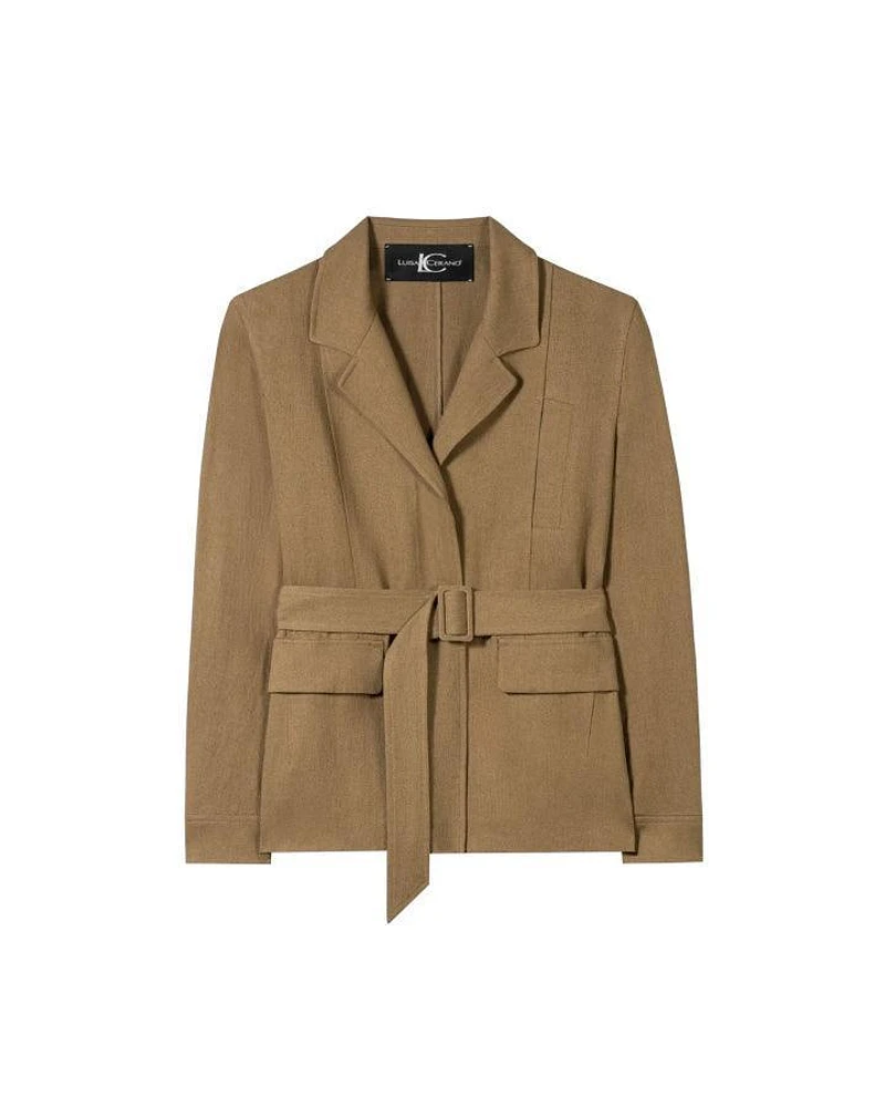 Luisa Cerano Belted Linen Blend Jacket